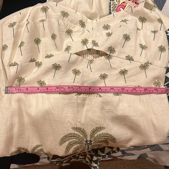 Farm Rio Sleeveless Ruffle Hem Tropical Linen Maxi Dress - Picture 15 of 15